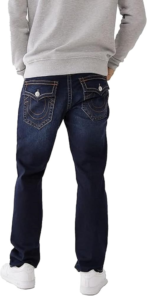 True Religion Men's Ricky Low Rise Straight Leg Jean with Back